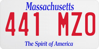 MA license plate 441MZ0