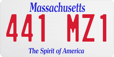MA license plate 441MZ1