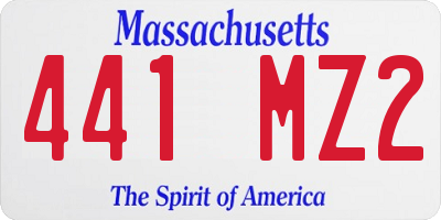 MA license plate 441MZ2