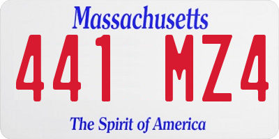 MA license plate 441MZ4