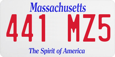 MA license plate 441MZ5