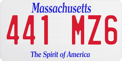 MA license plate 441MZ6