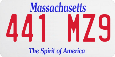 MA license plate 441MZ9