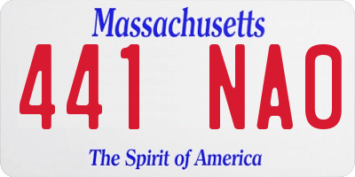 MA license plate 441NA0