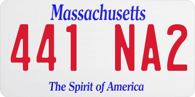MA license plate 441NA2