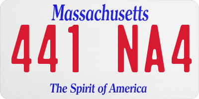 MA license plate 441NA4