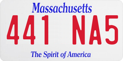 MA license plate 441NA5