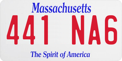 MA license plate 441NA6