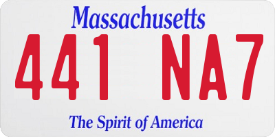 MA license plate 441NA7