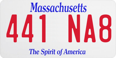 MA license plate 441NA8