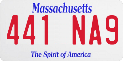 MA license plate 441NA9