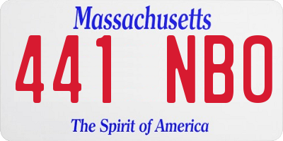 MA license plate 441NB0
