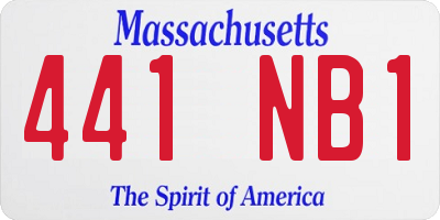 MA license plate 441NB1