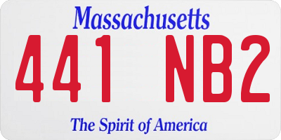 MA license plate 441NB2