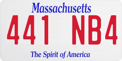MA license plate 441NB4