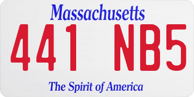 MA license plate 441NB5