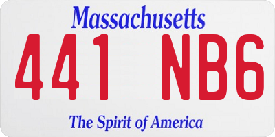 MA license plate 441NB6