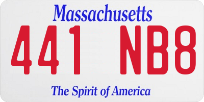MA license plate 441NB8