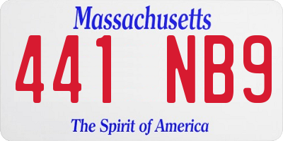 MA license plate 441NB9
