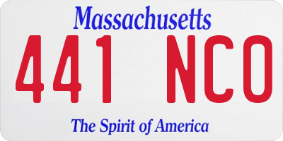 MA license plate 441NC0