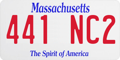 MA license plate 441NC2