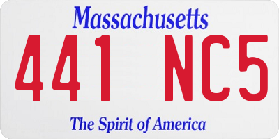 MA license plate 441NC5