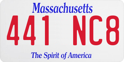 MA license plate 441NC8