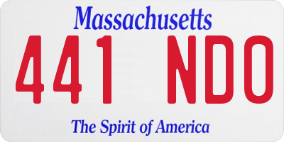 MA license plate 441ND0