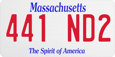 MA license plate 441ND2