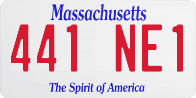 MA license plate 441NE1