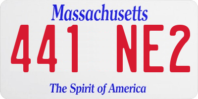 MA license plate 441NE2