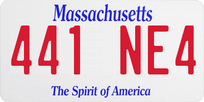 MA license plate 441NE4