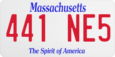 MA license plate 441NE5