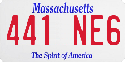 MA license plate 441NE6