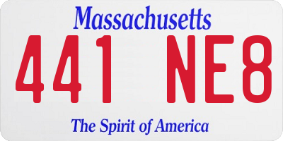 MA license plate 441NE8