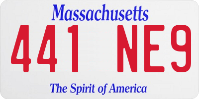 MA license plate 441NE9