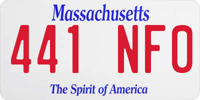 MA license plate 441NF0