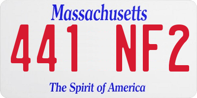 MA license plate 441NF2