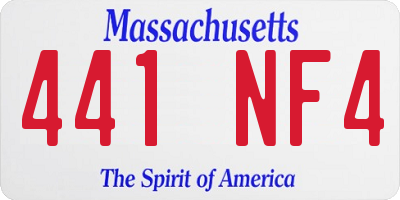 MA license plate 441NF4