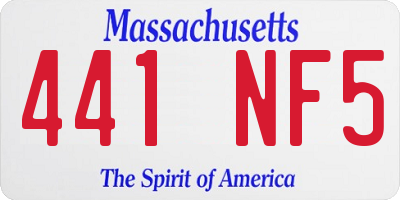 MA license plate 441NF5