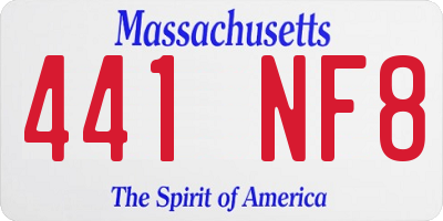 MA license plate 441NF8