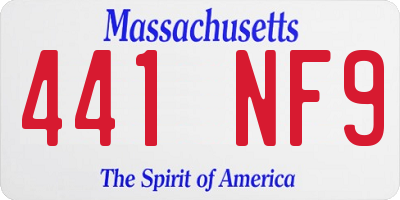 MA license plate 441NF9