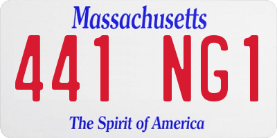 MA license plate 441NG1