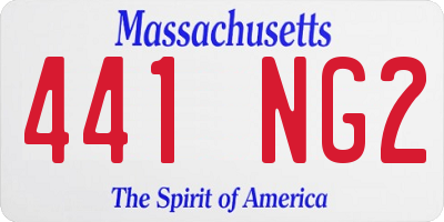 MA license plate 441NG2