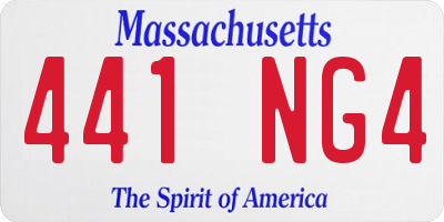 MA license plate 441NG4