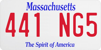 MA license plate 441NG5