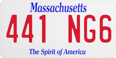 MA license plate 441NG6