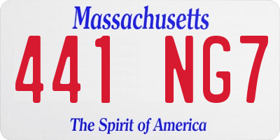 MA license plate 441NG7