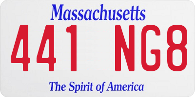 MA license plate 441NG8