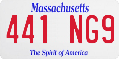 MA license plate 441NG9